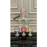 Vakıf home Bohemia Kristal Renkli Ayaklı Kahve Yanı Su Bardağı