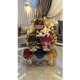 Vakıf home Bohemia Kristal Renkli Kesme El İşi Kahve Yanı Su Bardağı
