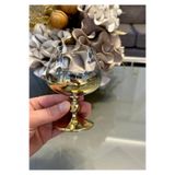 Vakıf home Bohemia Kristal Titanyum Gold 6 Lı Ayaklı Kahve Yanı Su Bardağı