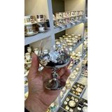Vakıf Home Bohemia Kristal Titanyum Gümüş Kaplama Incili Kahve Yanı Su Bardağı 6 Adet 250 ml