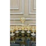 Vakıf Home Kristal Ayaklı Bohemia Gold Kahve Yanı Su Bardağı 250 cc - Sarı