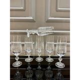 Vakıf Home Kristal Ayaklı Kesme El Işi Kahve Yanı Su Bardağı 180 cc - 6 Adet - Beyaz