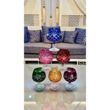 Vakıf Home Kristal Kesme Elişi Renkli Ayaklı Kahve Yanı Su Bardağı - 6 Adet - 001-Renkli