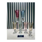 Vakıf home Kristal Renkli Ayaklı Kahve Yanı Su Bardağı 6 Renk