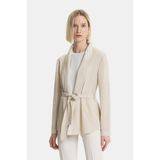 Vakko Beige Double-Breasted Lapel Jacket - XS - Bej