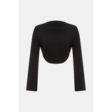 Vakko Black Boat Neck Knit Sweater - Siyah