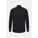 Vakko Black Cotton Linen Jersey Casual Shirt - XL - Siyah
