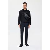 Vakko Black Linen Jacket - Siyah - 2XL