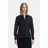 Vakko Black Long Sleeve Silk Shirt - 40 - Siyah