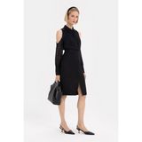 Vakko Black Wool Above-The-Knee Skirt - Siyah - 40