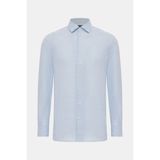 Vakko Blue Cotton Linen Casual Shirt - 2XL - Mavi