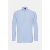 Vakko Blue Striped Cotton Shirt - 42 - Mavi