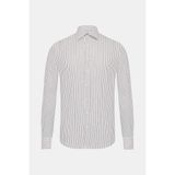 Vakko Brown Exclusive Striped Shirt - 40 - Kahverengi