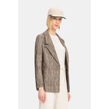 Vakko Brown Patterned Jacket - 36 - Bej