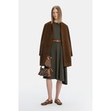 Vakko Brown Wool Pea Coat - 44 - Kahverengi
