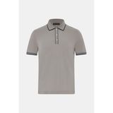 Vakko Buttoned Polo Collar Short Sleeve T-Shirt - Bej