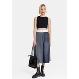 Vakko By Beatrıce B Grey-Navy Pleated Skirt - Gri - 38