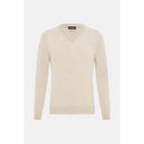 Vakko By Danıele Fıesolı Ecru V-Neck Knit Sweater - Ekru