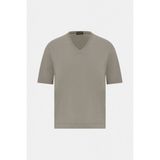 Vakko By Danıele Fıesolı Mink V-Neck Short Sleeve T-Shirt - Bej
