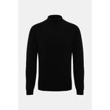 Vakko By Danıele Fıesolı Mock Neck Long Sleeve Wool Cashmere Knit Sweater - Siyah - 2XL