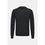 Vakko By Gran Sasso Crew Neck Wool Silk Knitwear - Gri - 52