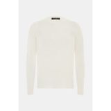 Vakko By Gran Sasso Ecru Crew Neck Long Sleeve T-Shirt - 46 - Ekru