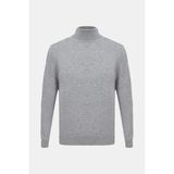 Vakko By Gran Sasso Grey Turtleneck Knit Sweater - Gri - 54
