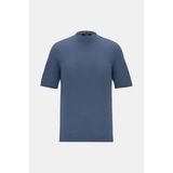 Vakko By Gran Sasso Indigo Round Neck Short Sleeve T-Shirt - 46 - Mavi