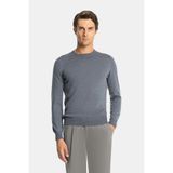 Vakko By Gran Sasso Round Neck Wool Knit Sweater - Gri - 50