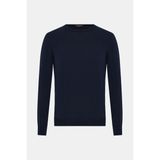 Vakko By Gran Sasso Round Neck Wool Knit Sweater - Mavi - 56