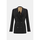 Vakko By Maurızıo Mırı Black Double-Breasted Lapel Jacket - 38 - Siyah