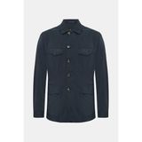 Vakko By Montecore Navy Buttoned Jacket-Style Coat - 56 - Mavi