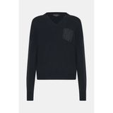 Vakko By Peserıco Navy Wool-Silk Knit Sweater - Mavi - 42
