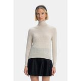 Vakko By She's So Ecru High Neck Knit Sweater - Ekru - 44