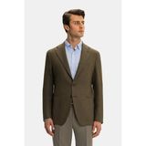 Vakko By Taglıatore Herringbone Pattern, Wool Cashmere Single-Breasted Jacket - 46 - Yeşil