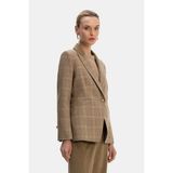 Vakko Camel Plaid Wool Jacket - 36 - Kahverengi