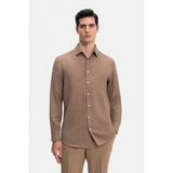 Vakko Cashmere Cotton Twill Shirt - Kahverengi