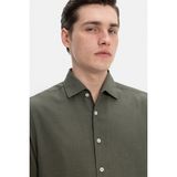 Vakko Cashmere Cotton Twill Shirt - XL - Yeşil