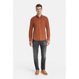 Vakko Corduroy Casual Shirt - Kahverengi