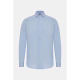 Vakko Cotton Linen Jersey Casual Shirt - 2XL - Mavi