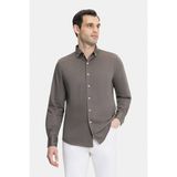 Vakko Cotton Linen Jersey Casual Shirt - Yeşil