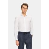 Vakko Cotton Silk Poplin Shirt - 44 - Beyaz