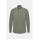 Vakko Cotton Twill Casual Shirt - XL - Yeşil