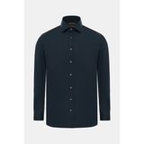 Vakko Dark Navy Poplin Shirt - 45 - Mavi