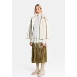 Vakko Ecru-Khaki Pleated Skirt - Ekru - 38