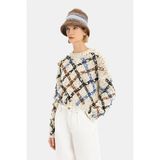 Vakko Ecru Patterned Knit Sweater - Ekru - 40