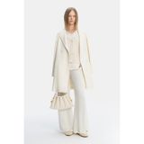 Vakko Ecru Wool Pea Coat - 38 - Ekru