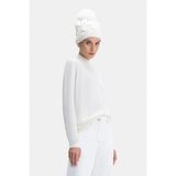 Vakko Ecru Wool-Silk Knit Sweater - Ekru
