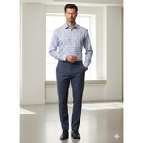 Vakko Ekoseli Cepli Classic ve Comfort Fit Kesim Gömlek - Koyu Mavi
