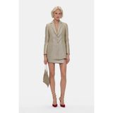 Vakko Gold Mini Skirt - Sarı - 40